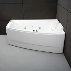 Spalina - Whirlpool Bad - Sangha Duo Wave Droite 170 X120 X63 Cm - Wit