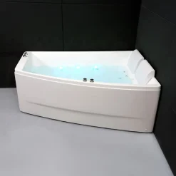 Spalina - Whirlpool Bad - Sangha Duo Wave Droite 170 X120 X63 Cm - Wit