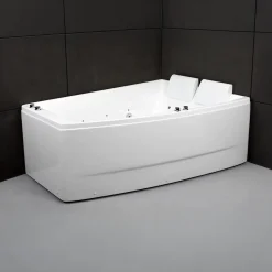 Spalina - Whirlpool Bad - Sangha Duo Wave Droite 170 X120 X63 Cm - Wit