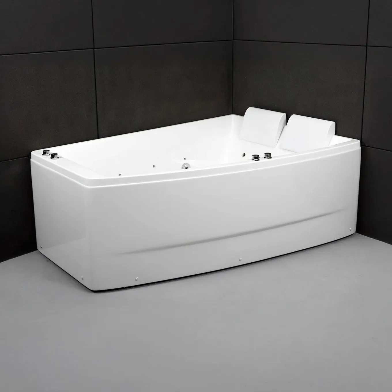 Spalina - Whirlpool Bad - Sangha Duo Wave Droite 170 X120 X63 Cm - Wit