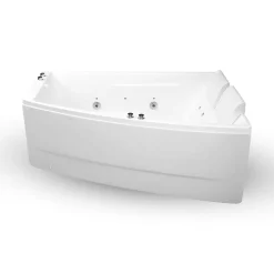Spalina - Whirlpool Bad - Sangha Duo Wave Droite 170 X120 X63 Cm - Wit