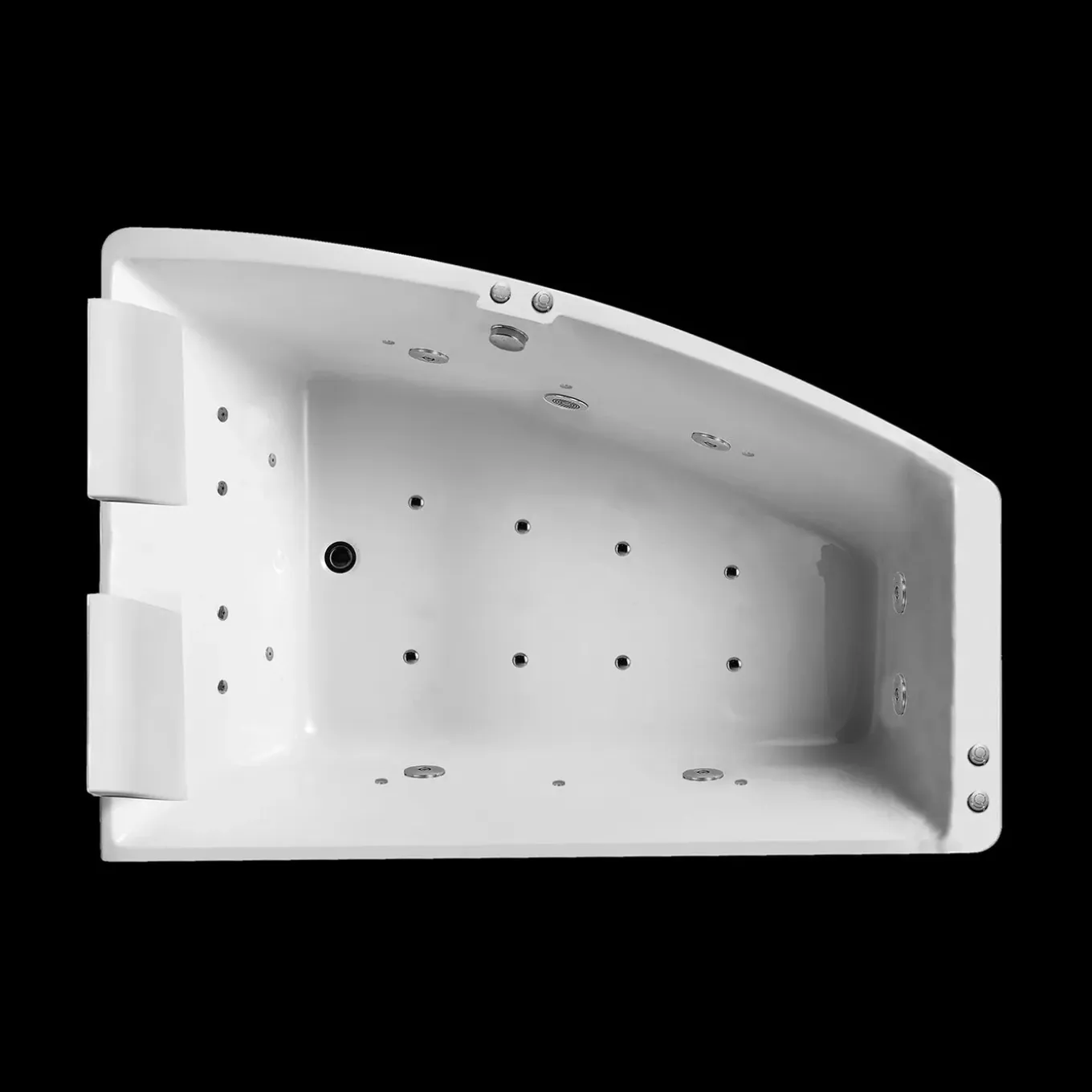 Spalina - Whirlpool Bad - Sangha Duo Wave Droite 170 X120 X63 Cm - Wit