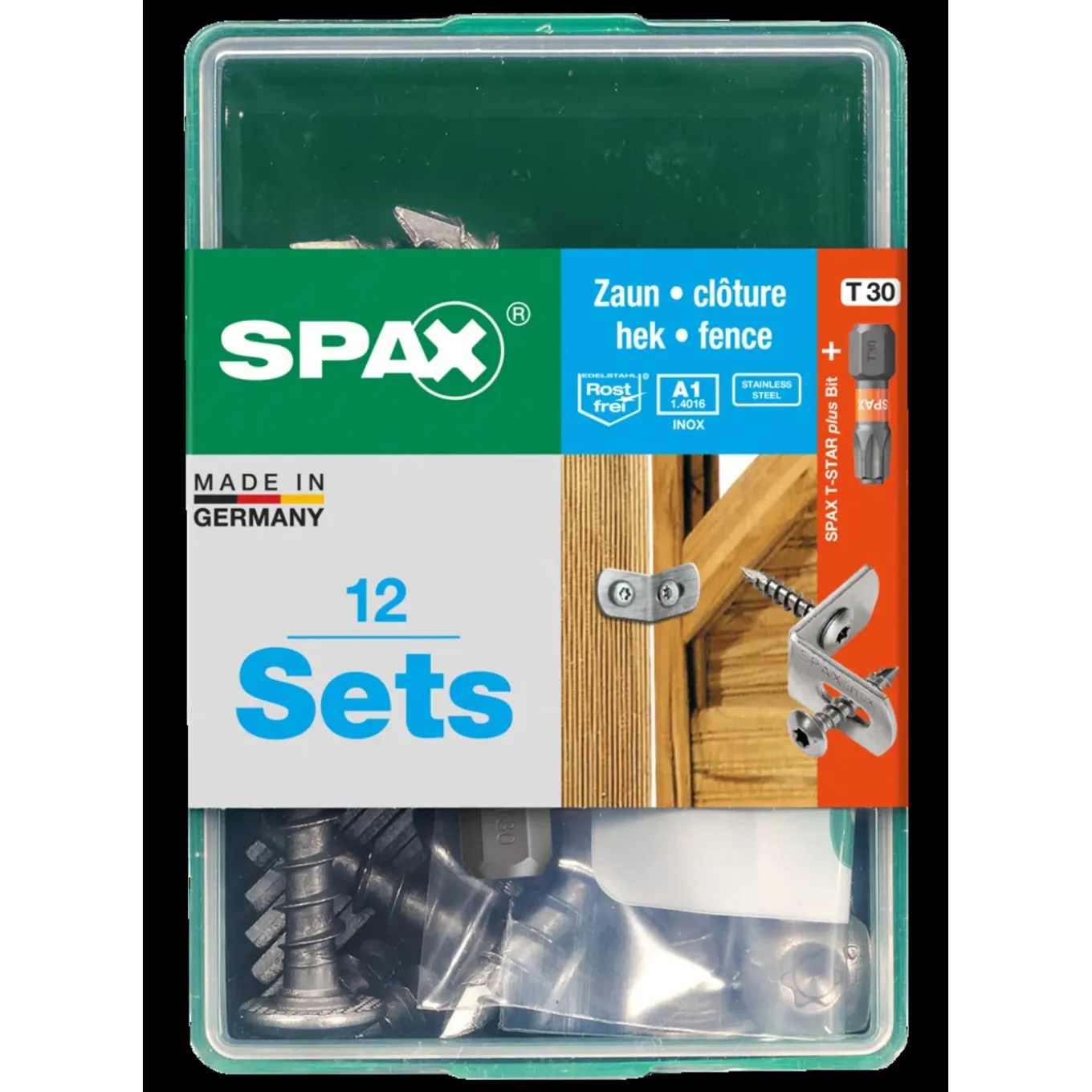 Spax montageset voor schuttingdelen RVS 12 sets