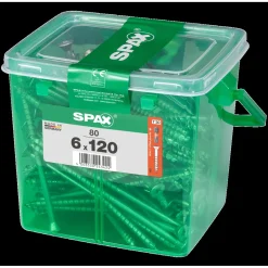 Spax Universele Schroef T-Star Wirox Verzonken Kop Torx T30 - 6x120mm - 80 stuks + Bit