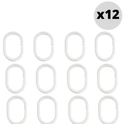Spirella douchegordijnringen Minor 12 stuks wit