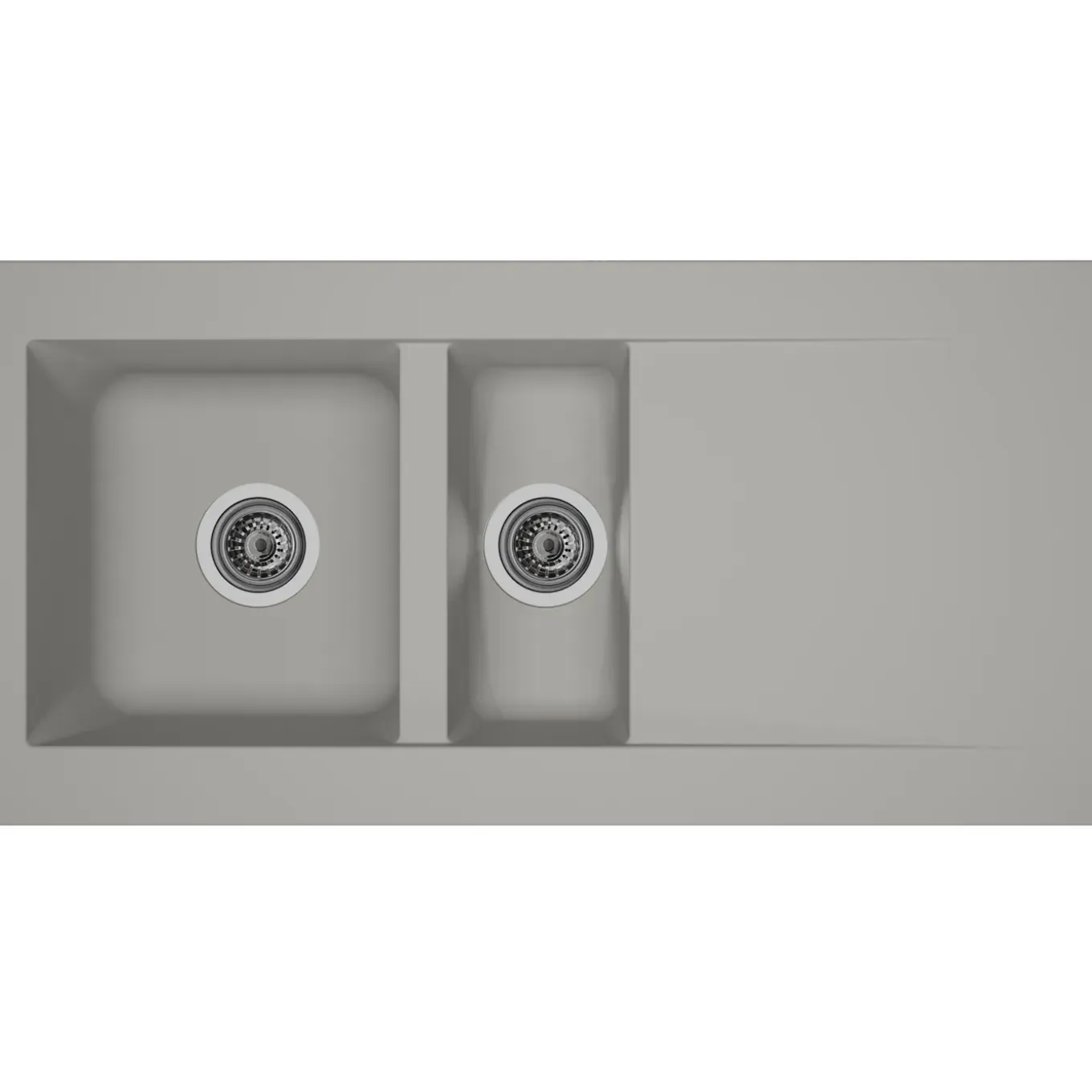 Spoelbak Einna 1,5 bak 100x50x20cm composiet betongrijs