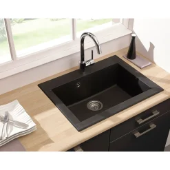 Spoelbak Hexo 1 XL bak 66x50x21cm composiet zwart