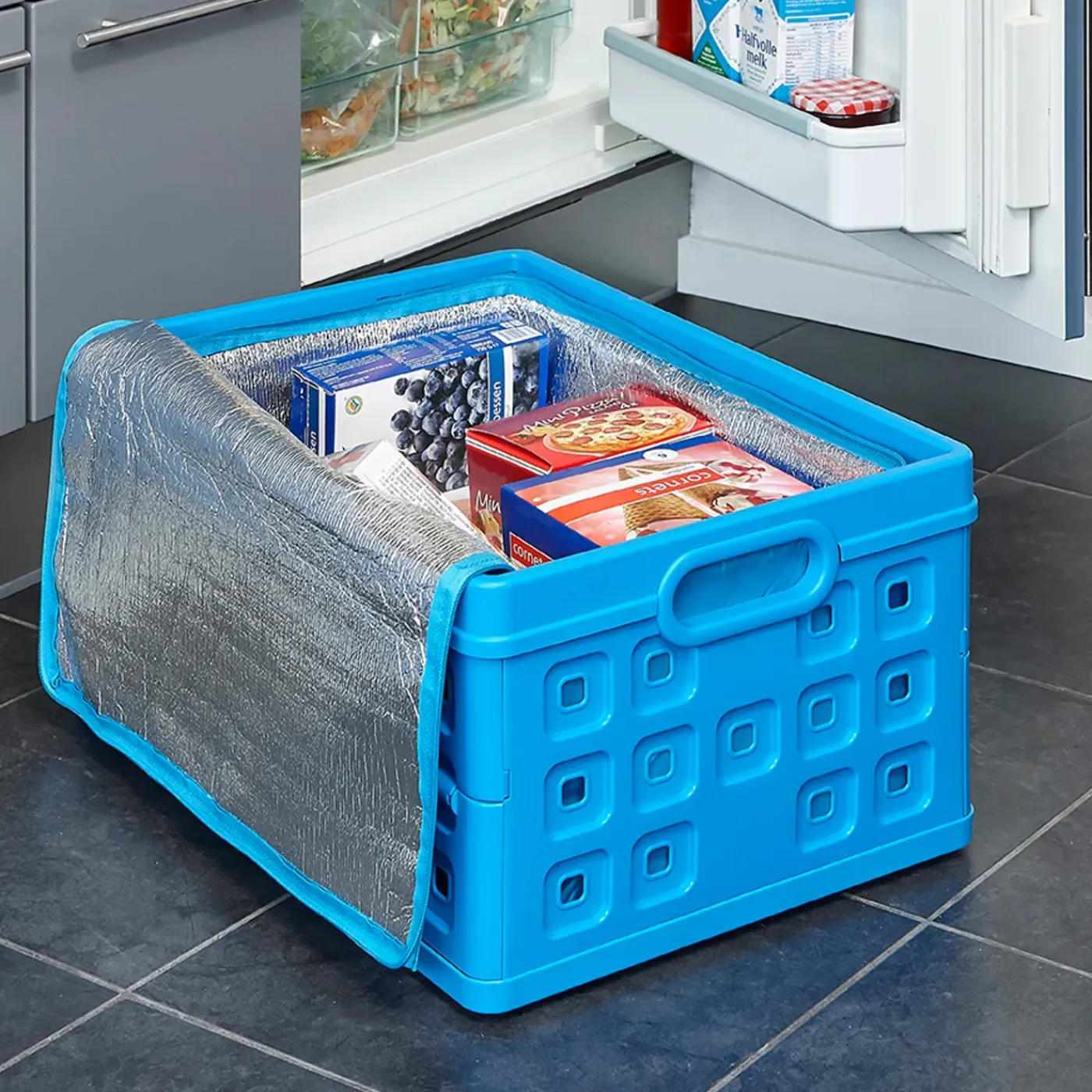 Sunware Square vouwkrat 46L blauw 54x38x26,5cm