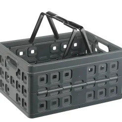 Square vouwkrat met handgreep 32L antraciet 49x36x24,5cm
