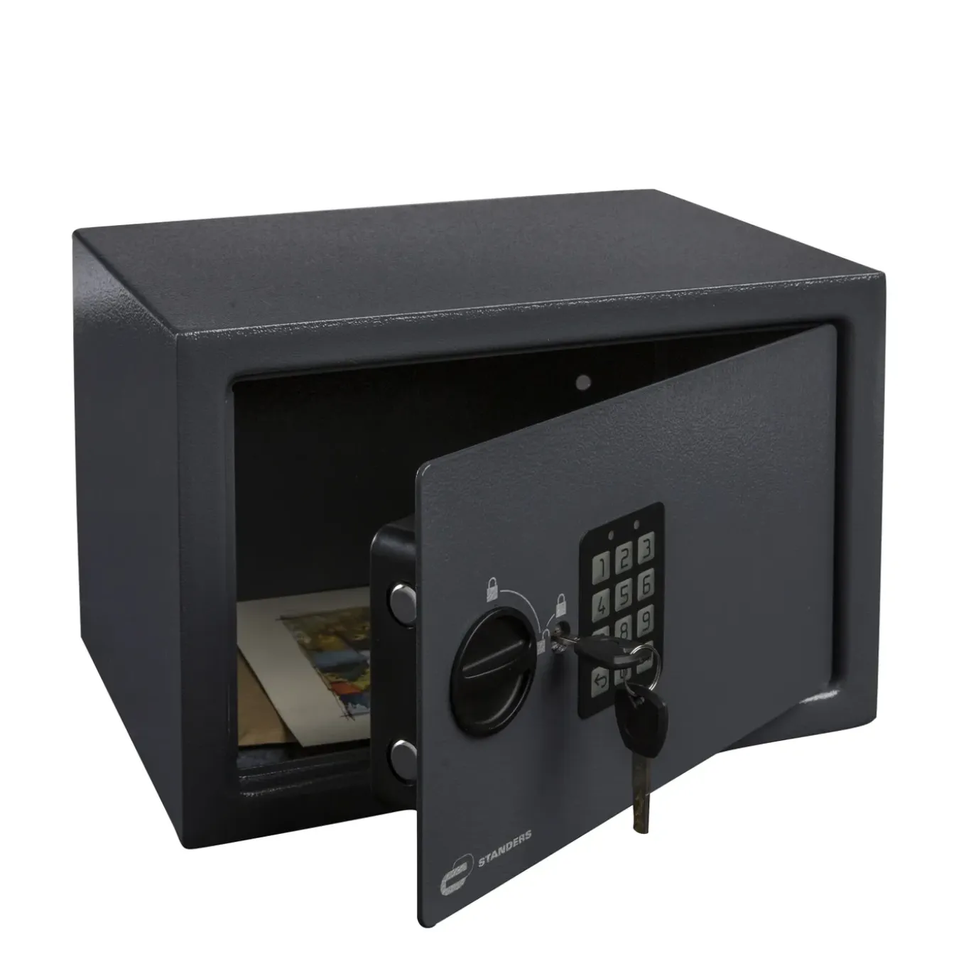 Standers Elektronische kluis Medium 15L - met elektronisch codeslot - wandmontage - 35x23x25cm