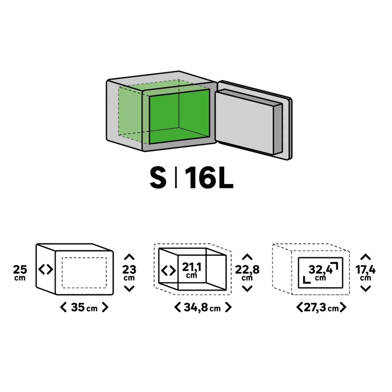 Standers Elektronische kluis Medium 15L - met elektronisch codeslot - wandmontage - 35x23x25cm