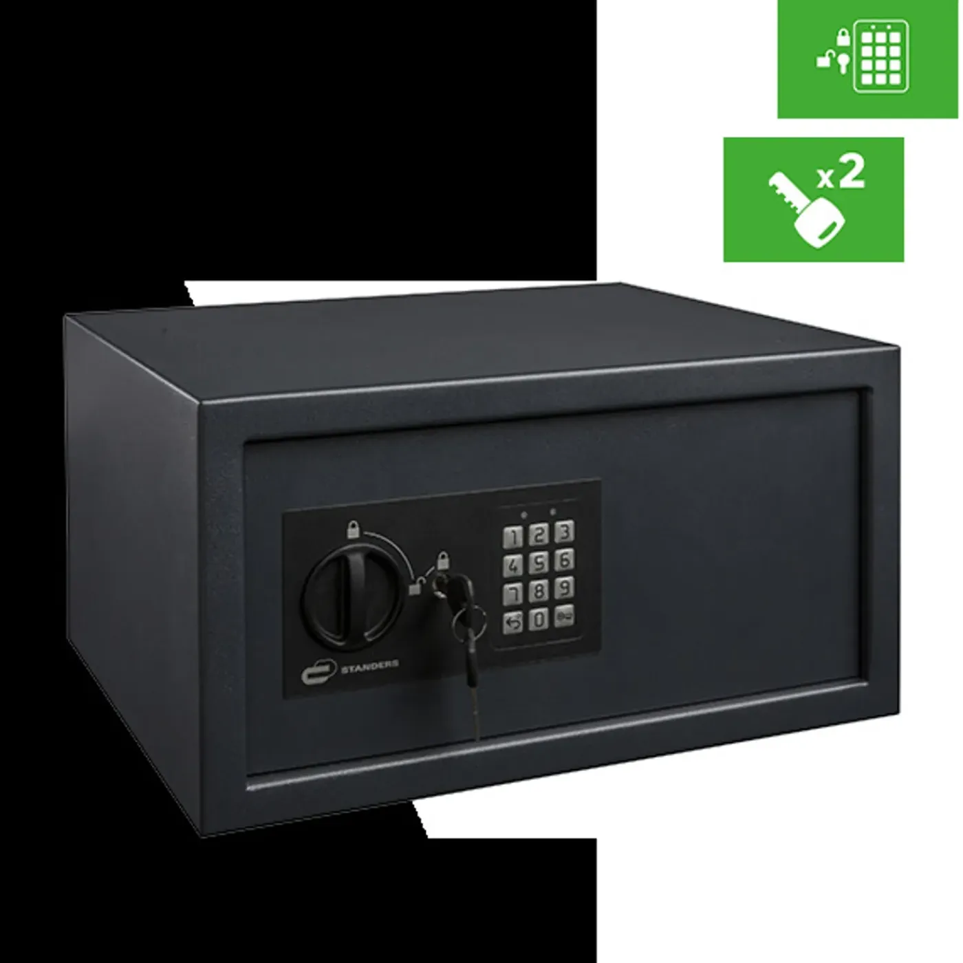 STANDERS Elektronische kluis 28L - met elektronisch codeslot - met uitneembaar legplankje - 46x25x37cm