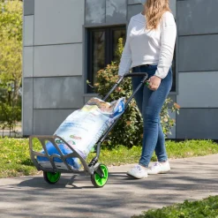 Standers Inklapbare steekwagen - 52x52cm - 100kg - Staal - Telescopisch stuur