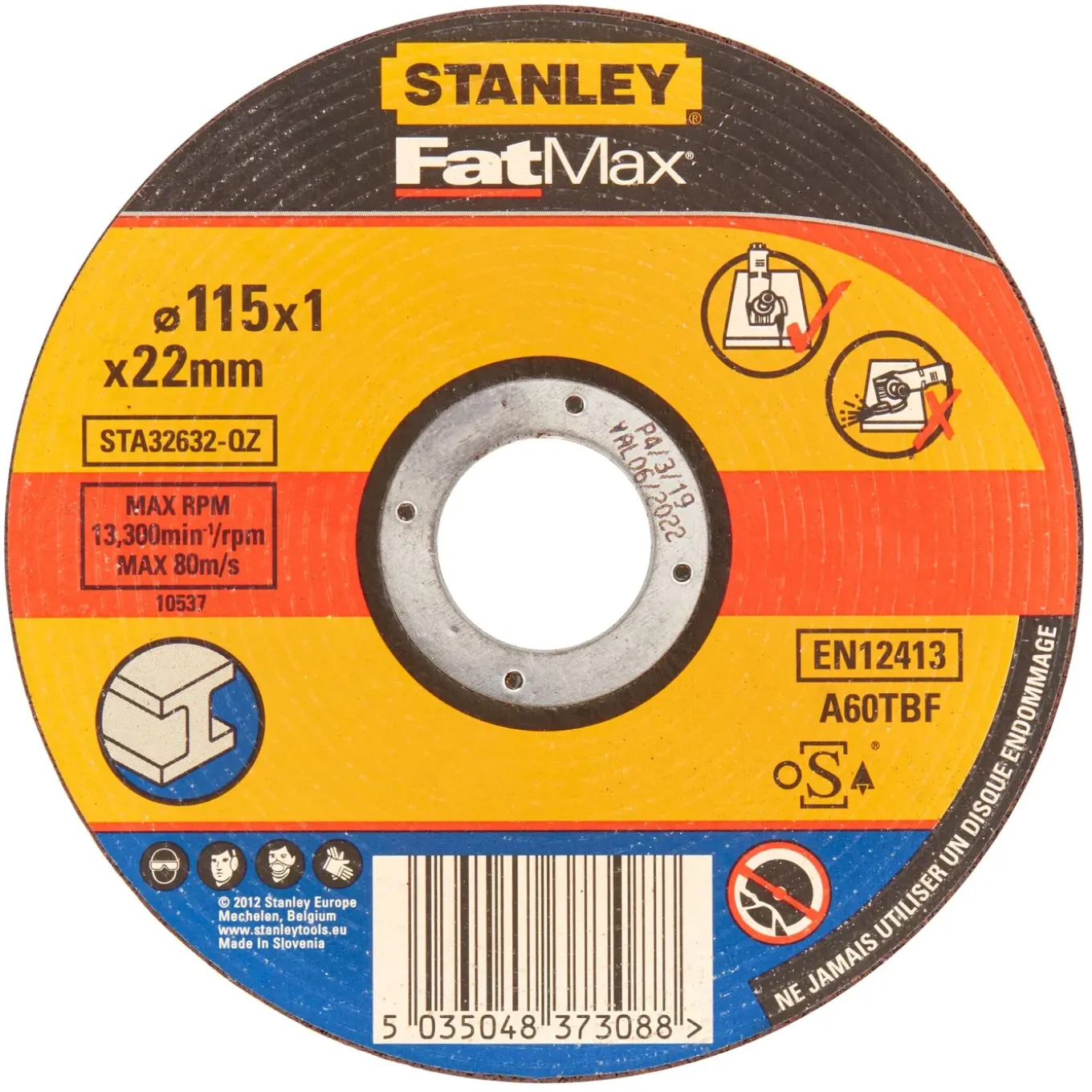 Stanley Fatmax Doorslijpschijf STA32632-QZ - metaal - 115x1mm
