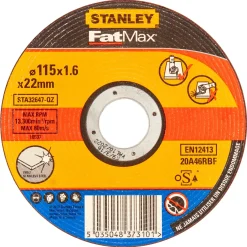 STANLEY FATMAX Doorslijpschijf STA32647-QZ - RVS - 115x1,6mm