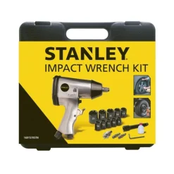 Stanley Pneumatische Slagmoerset, 17-delig, Voor Persluchtcompressoren 28 X 9 X 26cm, Grijs