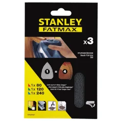 Stanley Schuurpad Fatmax PSM160A Mesh Sheet - K80/120/240 - Zwart