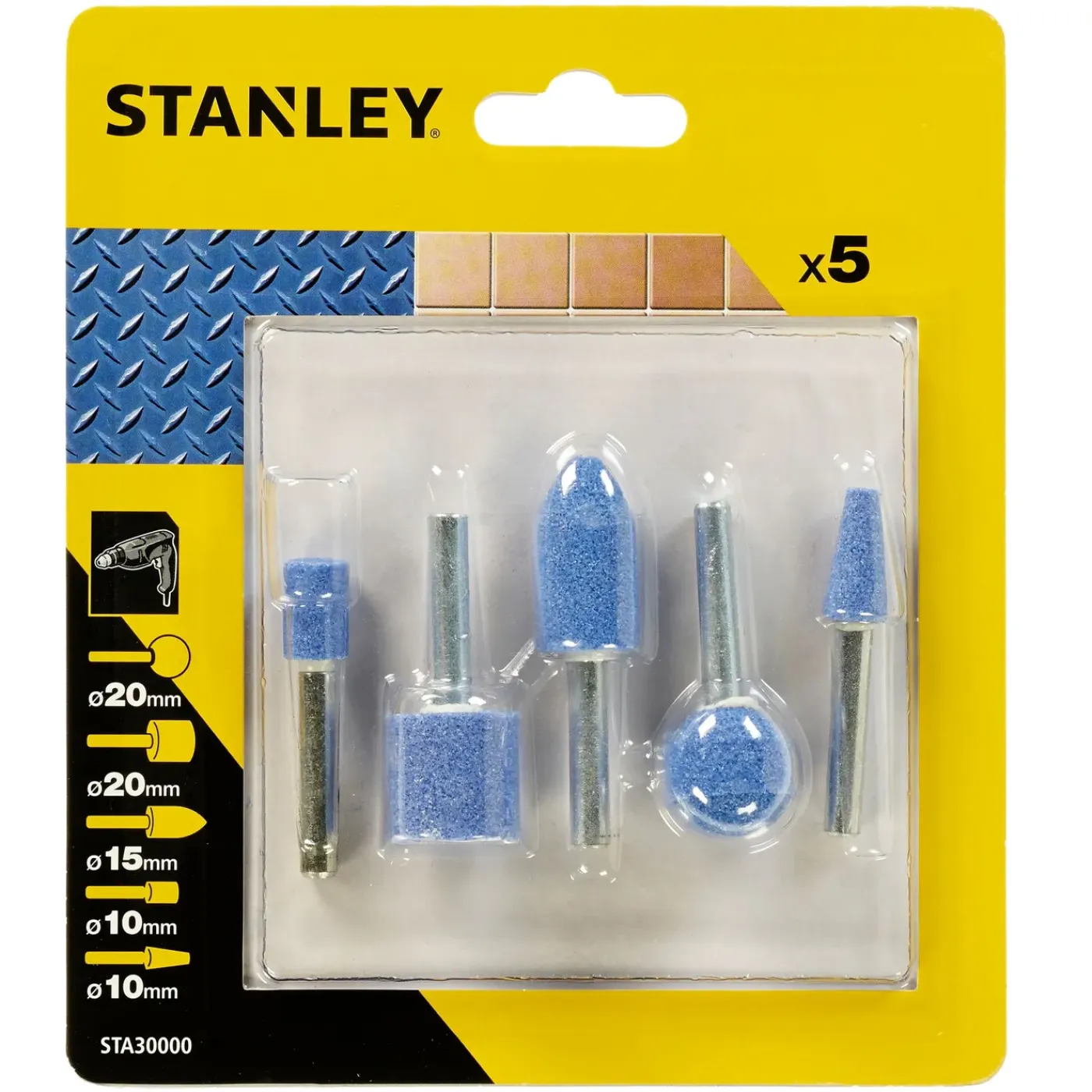 Stanley slijpsteen - metaal en tegels - 5 st