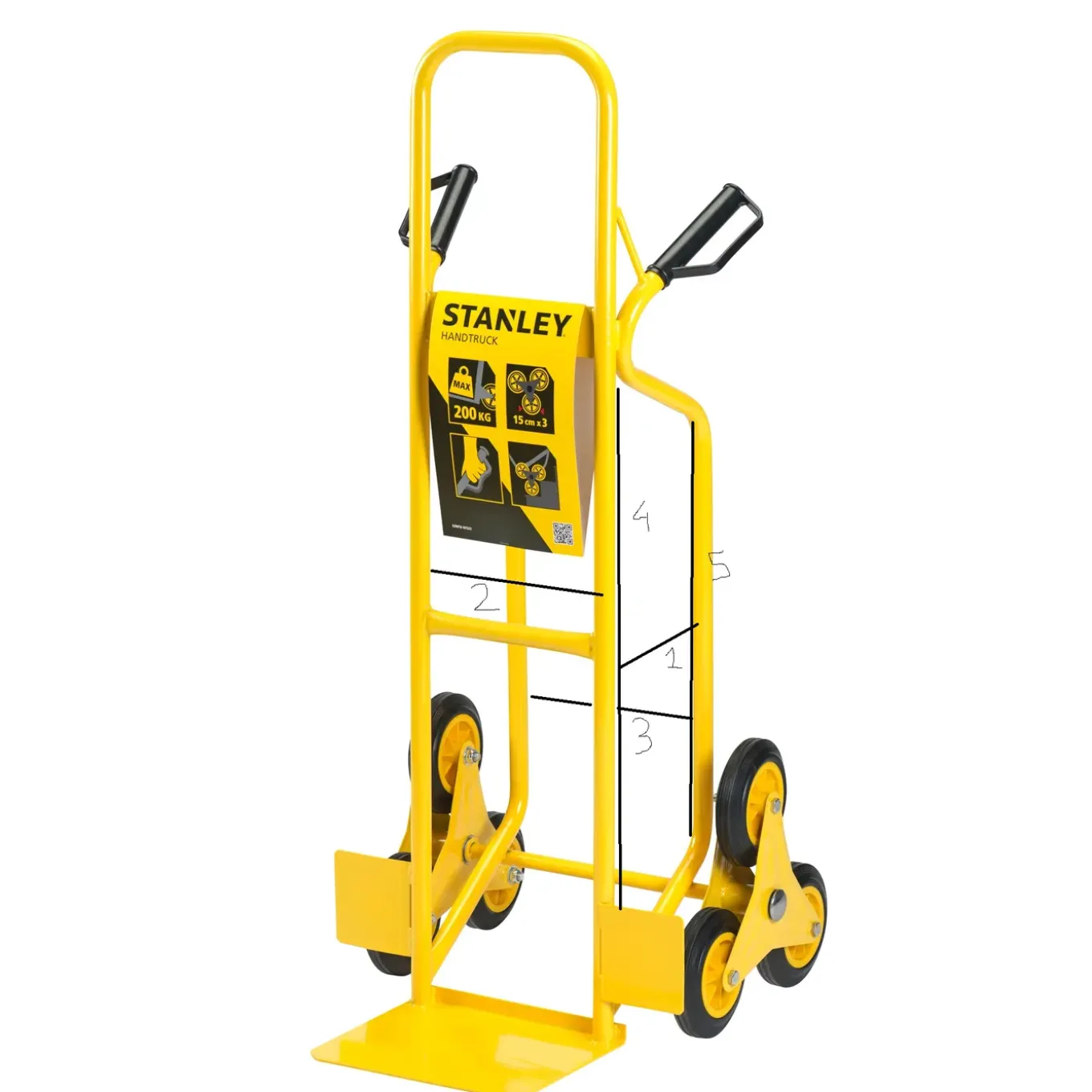 Stanley Trappensteekwagen HT523 - 59x52cm - 200kg - Staal - 3 wielen