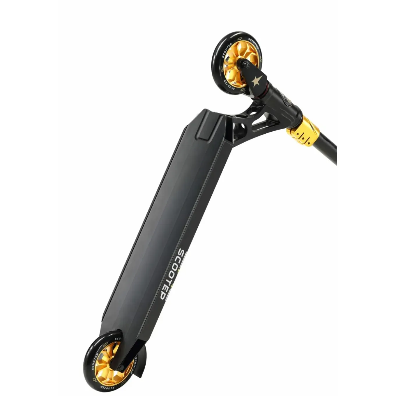 Star Scooter Stuntstep Freestyle Jump Alu 120mm Pro Trick Roller Zwart Goud