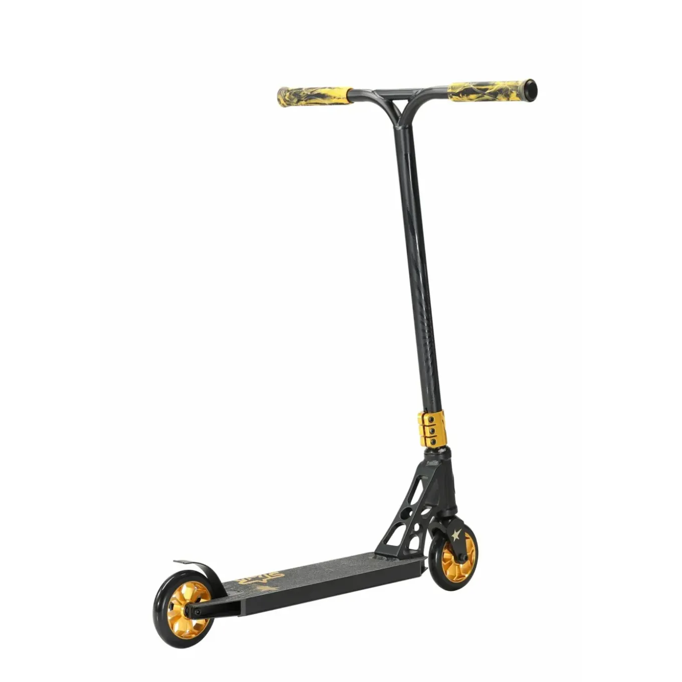 Star Scooter Stuntstep Freestyle Jump Alu 120mm Pro Trick Roller Zwart Goud