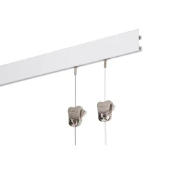 STAS picture hanging systems Stas Schilderijrail - Ophangsysteem Schilderijen - Cliprail Max - Wit - 150 Cm - Complete Kit