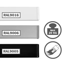 STAS picture hanging systems Stas Schilderijrail - Ophangsysteem Schilderijen - Cliprail - 150 Cm - Complete Kit - Wit