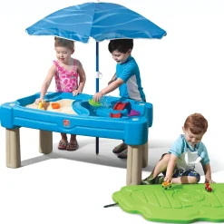 Step2 Cascading Cove Zand & Watertafel Met Parasol 107cm Blauw