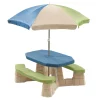 Kinderen Step2 Naturally Playful Picknicktafel 182cm Kunststof Bruin