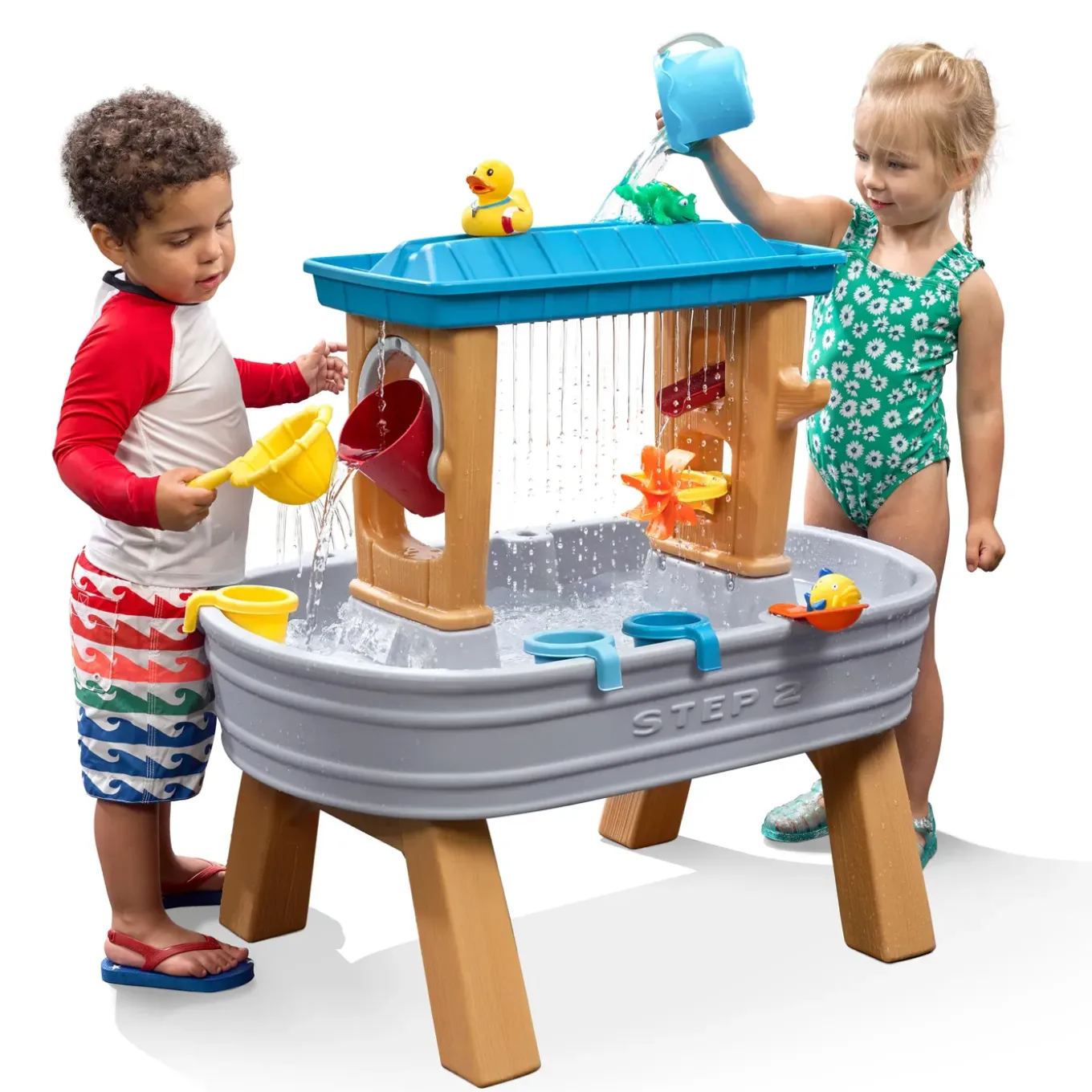 Step2 Rain Showers Splash Tub Watertafel 90cm Kunststof Grijs & Blauw