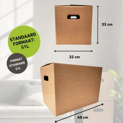 Stevige Verhuisdozen - 30 Stuks – Handige Autolock – FSC - Standaard Formaat Verhuisdoos – 51 Liter