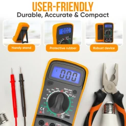 Strex Digitale Multimeter - Ac / Dc - Incl. 9v Batterij, Klemtangen & Opberghoes - Multi Meter