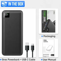 Strex Powerbank - 27.000 Mah - 22.5w Snellader - Usb-a/usb-c - O.a. Voor Iphone/samsung
