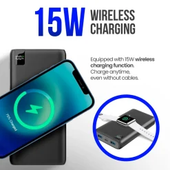Strex Powerbank Met Draadloze Qi Snellader - 27.000 Mah - 22.5w - O.a. Voor Iphone/samsung