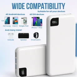 Strex Powerbank Wit - 27.000 Mah - 22.5w Snellader - Usb-a/usb-c - O.a. Voor Iphone/samsung
