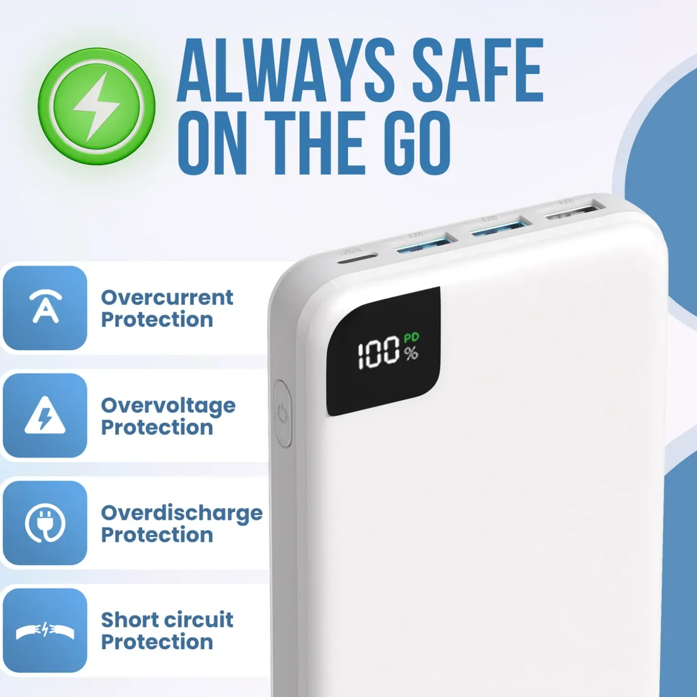 Strex Powerbank Wit - 27.000 Mah - 22.5w Snellader - Usb-a/usb-c - O.a. Voor Iphone/samsung