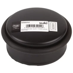 Suki deurstopper - zwart - rvs - diameter 105mm, hoogte 45mm