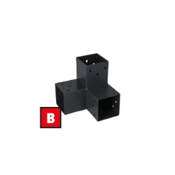 Suki Hoekverbinder - 3D - 3 aansluitingen - verzinkt staal - antraciet - 71x71mm - Type B - CE