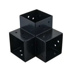 Suki Hoekverbinder 3D - 90 Graden - 3 Aansluitingen - Verzinkt Staal - Antraciet - 91x91mm - Type B