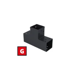 Suki Pergolaverbinder - T-vorm - 3 aansluitingen - verzinkt staal - antraciet - 71x71mm - G - CE