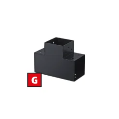 Suki T-Verbinder Hout - 90 Graden - 3 Aansluitingen - Verzinkt Staal - Antraciet - 91x91mm - Type G