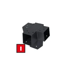 Suki T-verbinder Hout - 75 graden - Verzinkt Staal - Antraciet - 71x71mm - Type I - CE