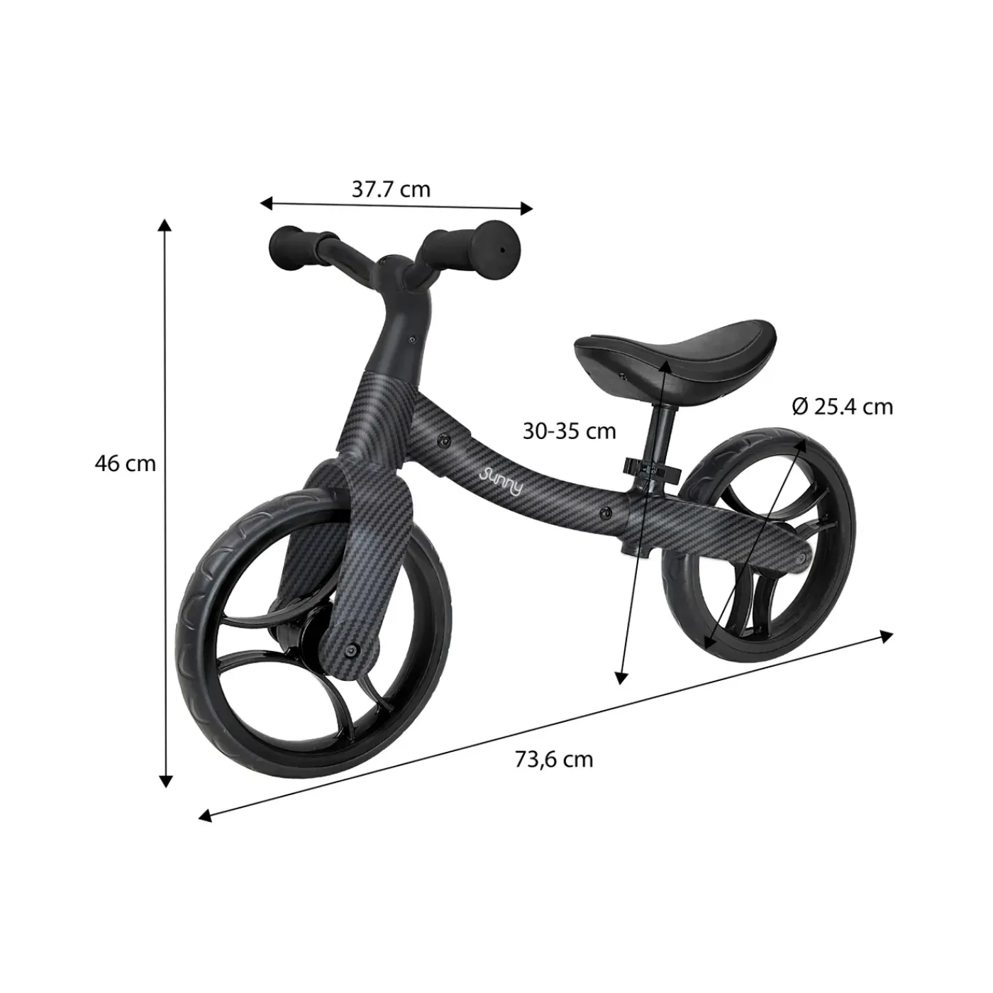 Sunny Balance Bike 3000 Loopfiets - Carbon Fiber Look - 2-5 Jaar