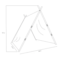Sunny Como Tipi Tent Voor Kinderen - Speeltent - Crème - 107 X 123 Cm