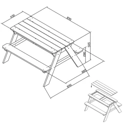 Sunny Dave Zand & Water Picknicktafel 110cm Hout Bruin
