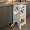 Sunny Liv Leertoren - Platform Met 3 Treden - Beige/wit - 44 X 40 X 90 Cm