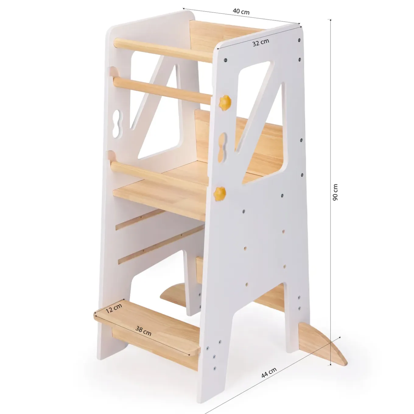 Sunny Liv Leertoren - Platform Met 3 Treden - Beige/wit - 44 X 40 X 90 Cm