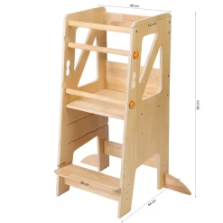 Sunny Liv Leertoren - Platform Met 3 Treden - Natuurlijke Kleuren - 44 X 40 X 90 Cm