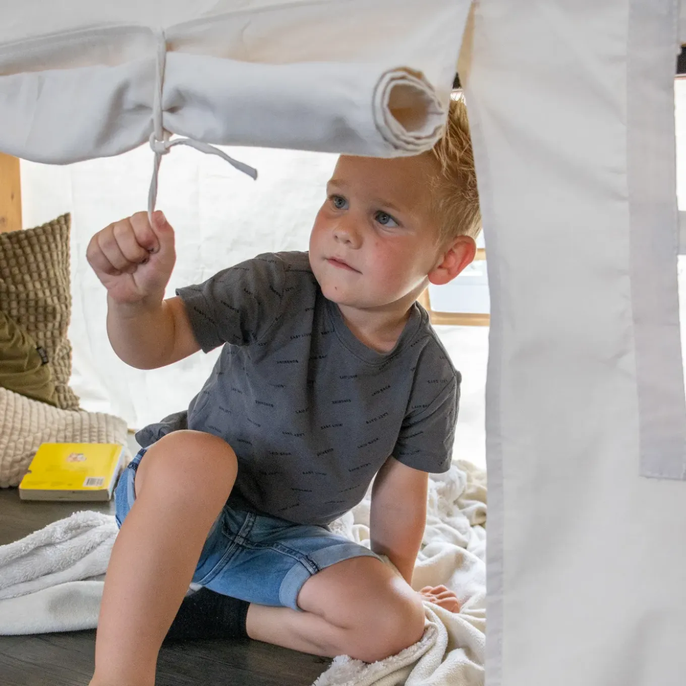 Sunny Nova Tafeltent Voor Kinderen - Speeltent Van Katoen - Crème