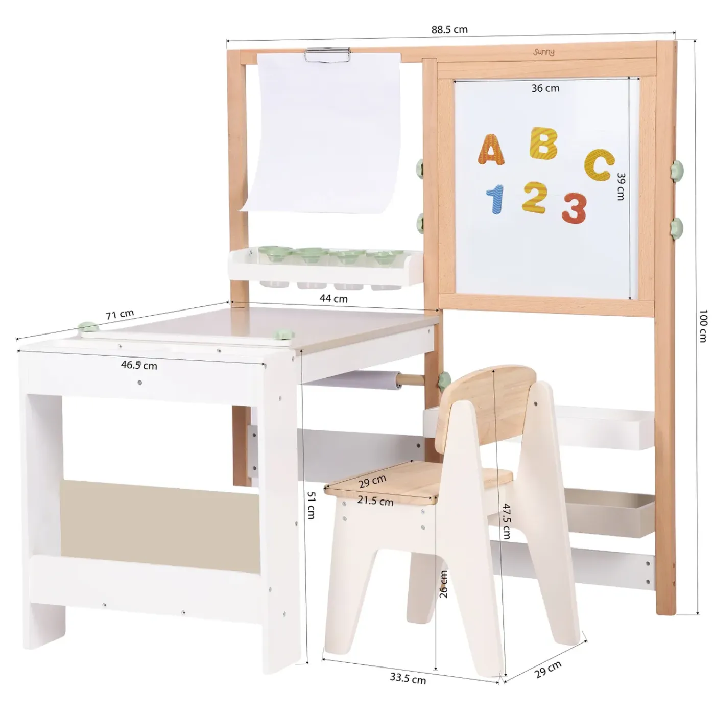 Sunny Olivia Teken- En Knutseltafel Van Hout - Wit/beige